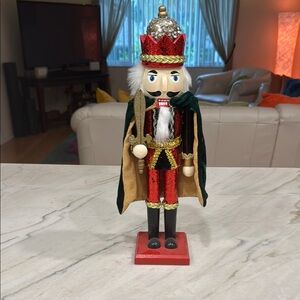 Festive Red and Gold Nutcracker Figurine